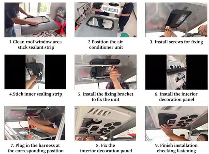 Installation of 12v truck sleeper air conditioner Installation of 12v truck sleeper air conditioner