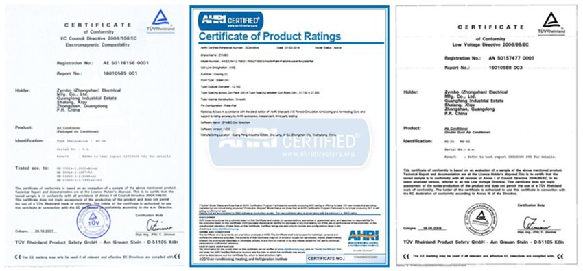 Certificates of 24v truck roof mounted air conditioner Certificates of 24v truck roof mounted air conditioner