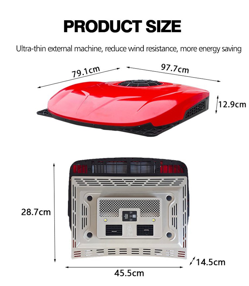 Dimension of 12v truck sleeper air conditioner Dimension of 12v truck sleeper air conditioner